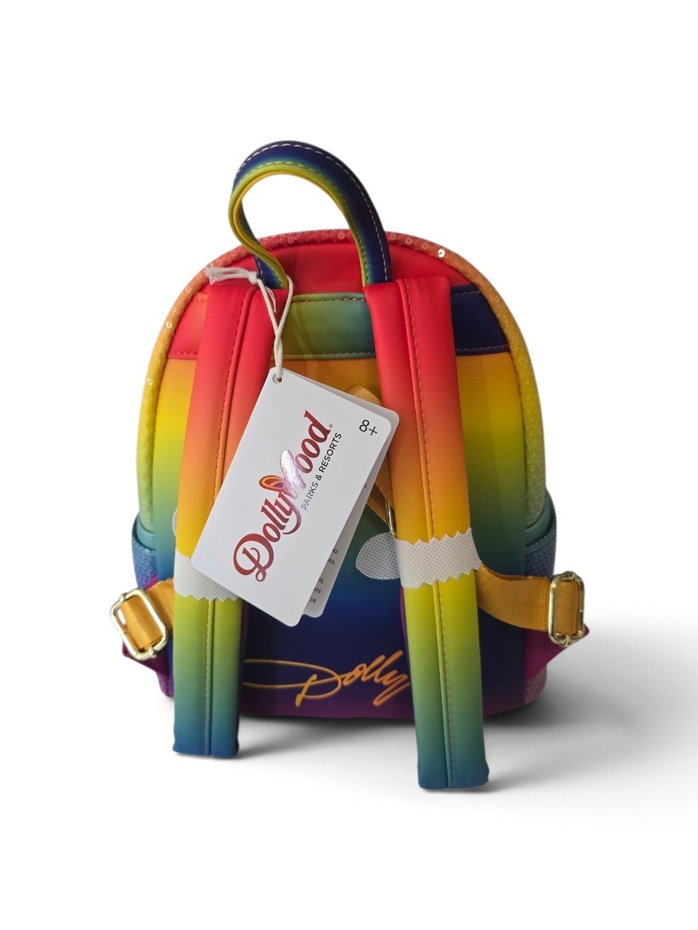 Dolly Parton Loungefly Dollywood Rainbow Butterfly Sequin Mini Backpack NWT - Picture 3 of 8